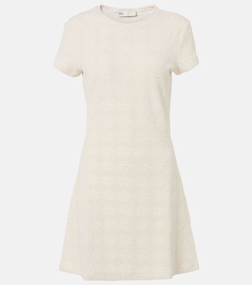 Tory Burch Logo cotton-blend terry jacquard minidress