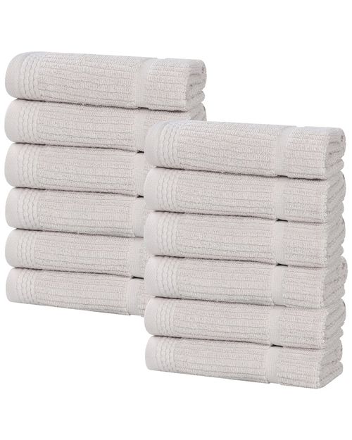 Set of 12 Milo Smart Twist Cotton Medium Weight Solid Washcloths