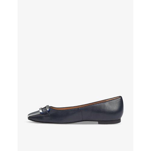 Womens Blu-navy Cayden Patent-leather Ballet Flats