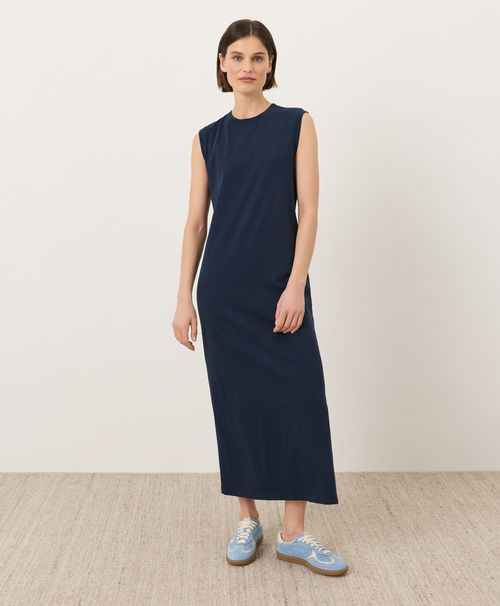 Women's Navy Soft-Slub Essential Muscle Tee Maxi Dre
