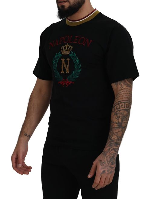 Embroidered Logo Crewneck T-Shirt — Black