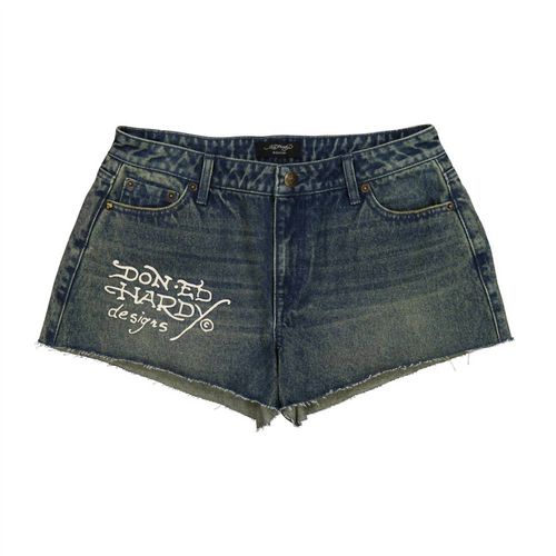 Women's Heart Dagger Denim Short In Medium Tint