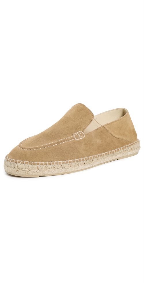 Manebi Suede Traveler Espadrilles Suede Washed Beige