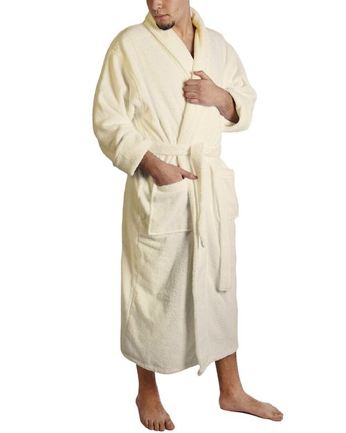 Dnu Men's Turkish Cotton Terry Ultra-Plush And Absorbent Long Bathrobe