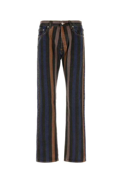 Striped Cotton Jeans — Multicolor