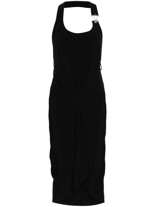 Halterneck open-back midi dress - Black