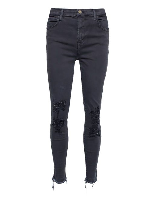 Pre-owned ripped jeans - Grey