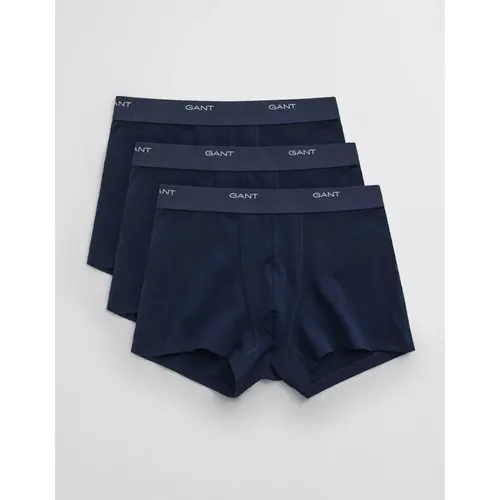 Men's GANT 3-Pack Mens Core Trunks with Logo Waistband - Navy - Size: 35/34/32