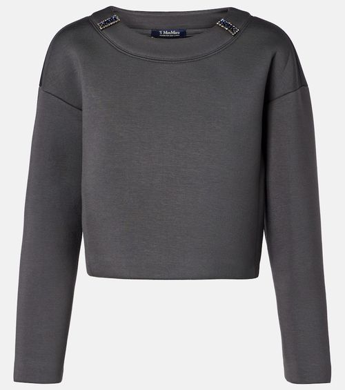 Embellished jersey sweatshirt