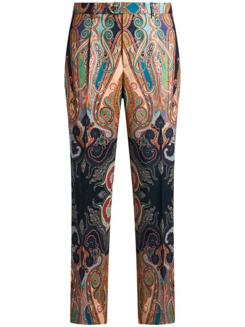 Paisley print wool trousers - Neutrals