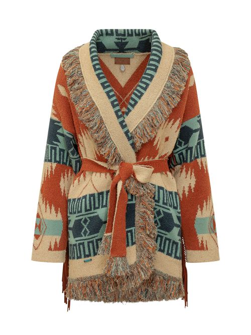 Fringe Belted Cardigan