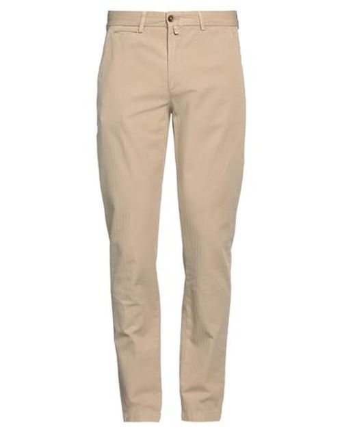 Man Pants Beige Size 34 Cotton, Linen, Elastane