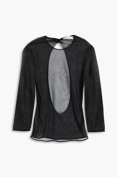 Open-back cotton-blend top