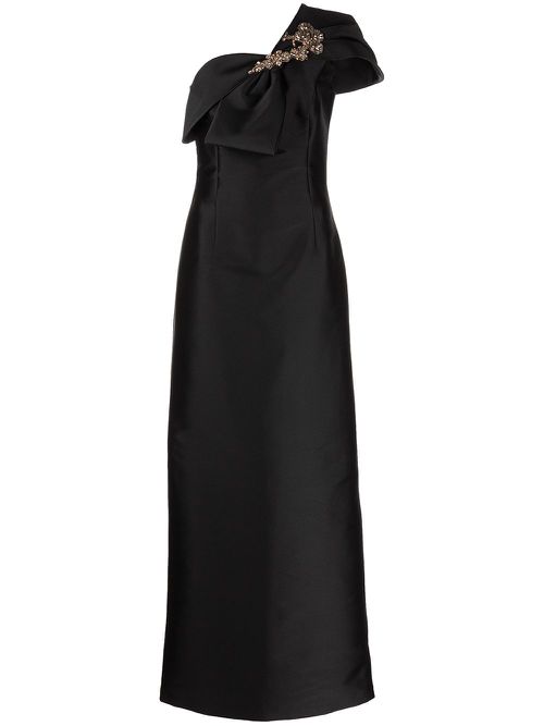 Ines one-shoulder gown - Black