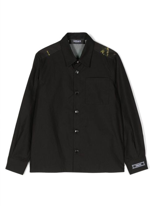 Graphic-print cotton shirt - Black