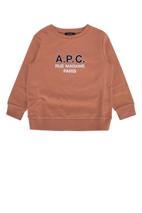 Logo-Embroidered Cotton Sweatshirt — Beige
