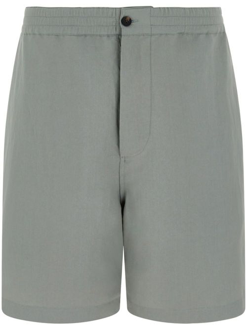 Logo-embroidered straight-leg shorts - Grey
