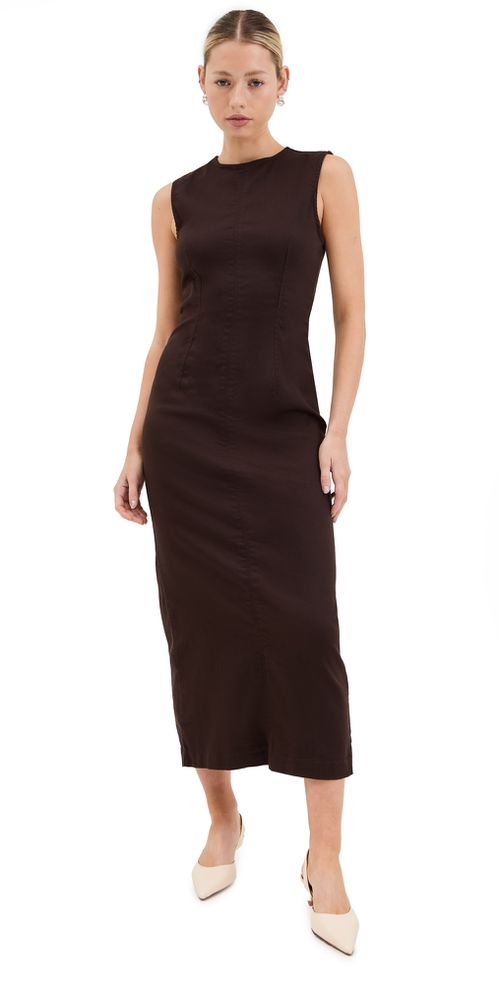 Kendi Denim Midi Dress Mole