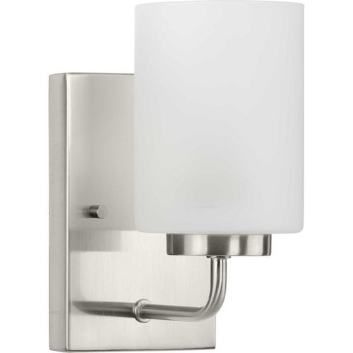 Brushed Nickel One Light Bath Bracket from the Merry Collection