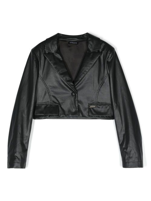 Single-breasted cropped blazer - Black