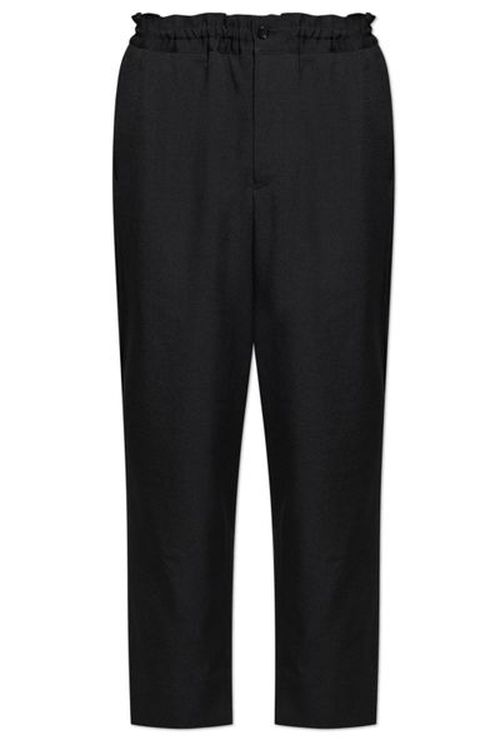 Black Comme des Garçons Elasticated-Waist Tapered Leg Trousers