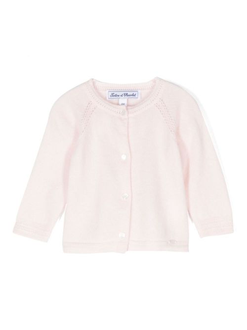 Logo-plaque cardigan - Pink
