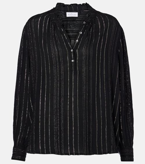 Striped lamé blouse