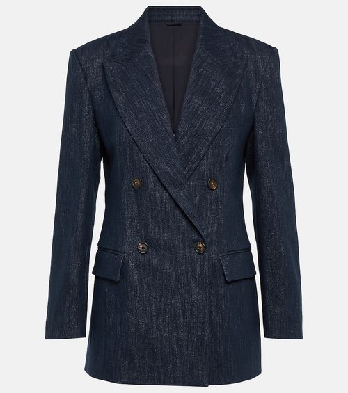 Metallic cotton-blend blazer