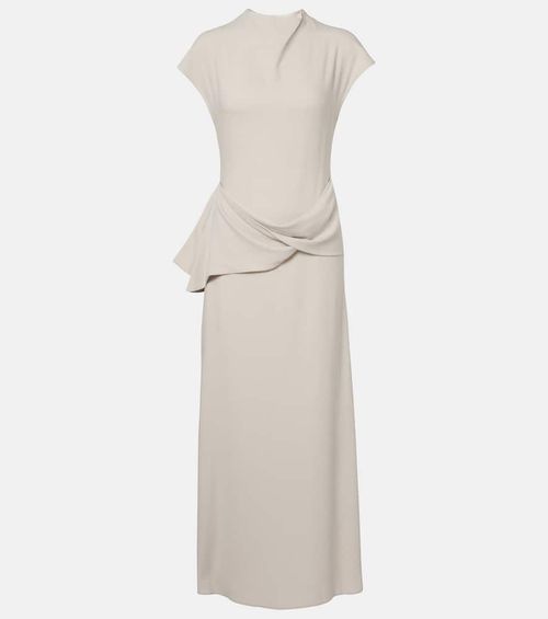 Draped woven maxi dress