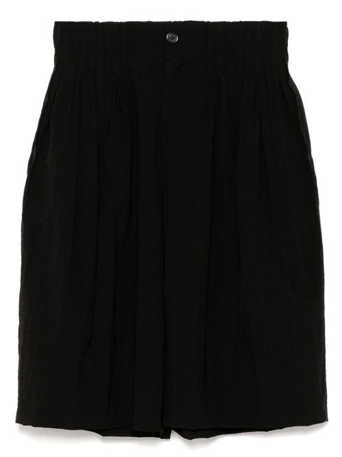 Polydart wide-leg shorts - Black