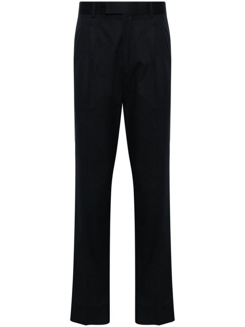 Mid-rise pleated chino trousers - Blue