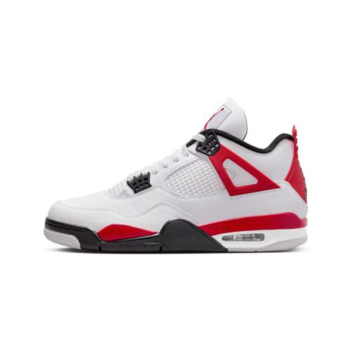 Jordan 4 Retro Mens Shoes Size - 10 White/Fire Red-Black