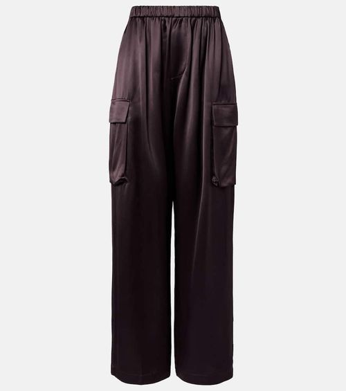 Delny satin cargo pants