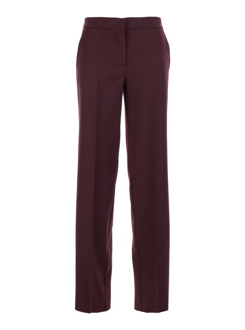 Violet Pants With Concealed Front Closure And Logo Plaque On The Rear In Wool Blend Stretch Woman