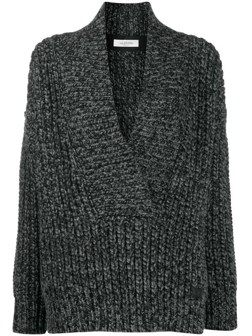 Virgin Wool & Cashmere Mélange-Knit Sweater — Gray