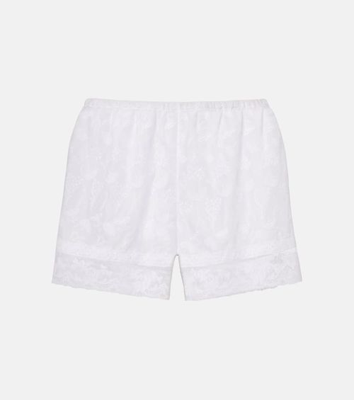 Floralie floral cotton-blend voile shorts