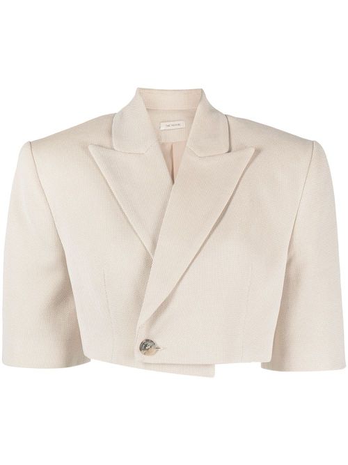 Wjosa short-sleeve cropped blazer - Neutrals
