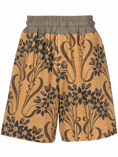 Ursula floral-print elasticated shorts - Neutrals