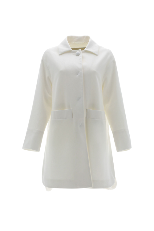 Cotton Shirt Coat Coat — White