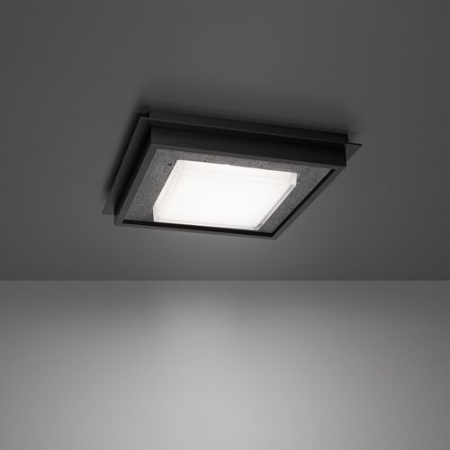 Basalt Stone Black LED Flush Mount from the Grandstand Collection