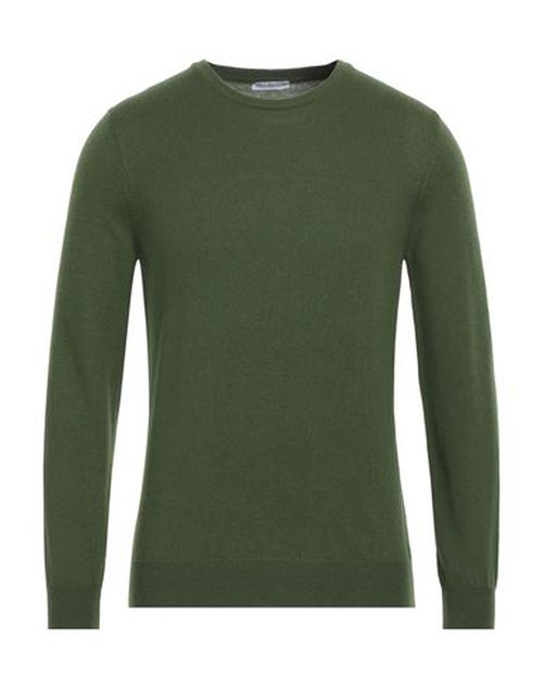 Man Sweater Military green Size 36 Wool