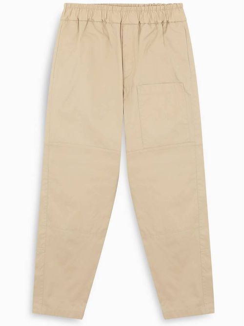 Elasticated waist wide-leg trousers - Black