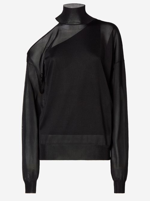 Silk Organza Sweater — Black