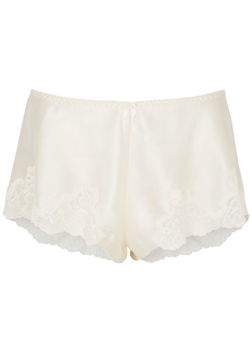 Morgan Lace-trimmed Silk Shorts