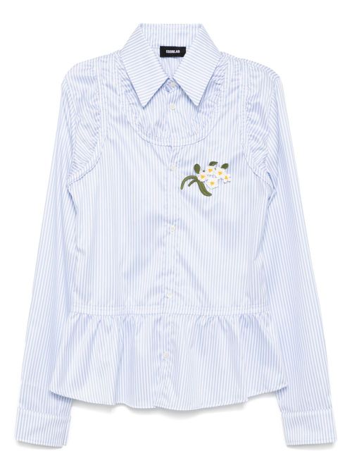 EGONlab. striped cotton shirt - Blue