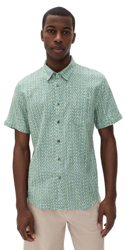 Carson Shirt Wavy Batik Aqua