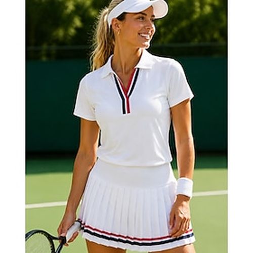 Women's Stripes Solid Colored Sport Shirt Golf Polo Shirt Tennis Shirt Tennis Tee Short Sleeve Classic Lightweight Stretchy Moisture Wicking Breathable Tenni