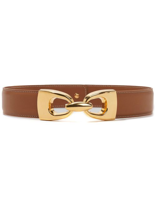 Horsebit leather belt - Brown