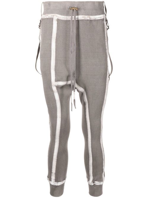 Tape-detail drawstring track pants - Brown