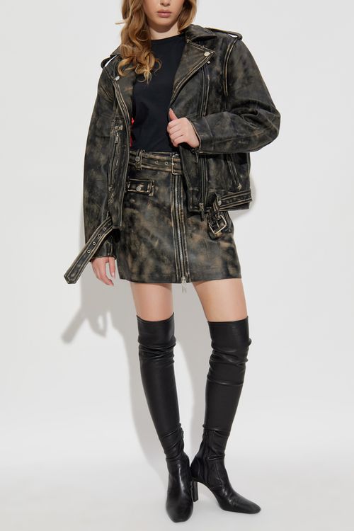 Leather Jacket `Gzrylee`, Women's, Black